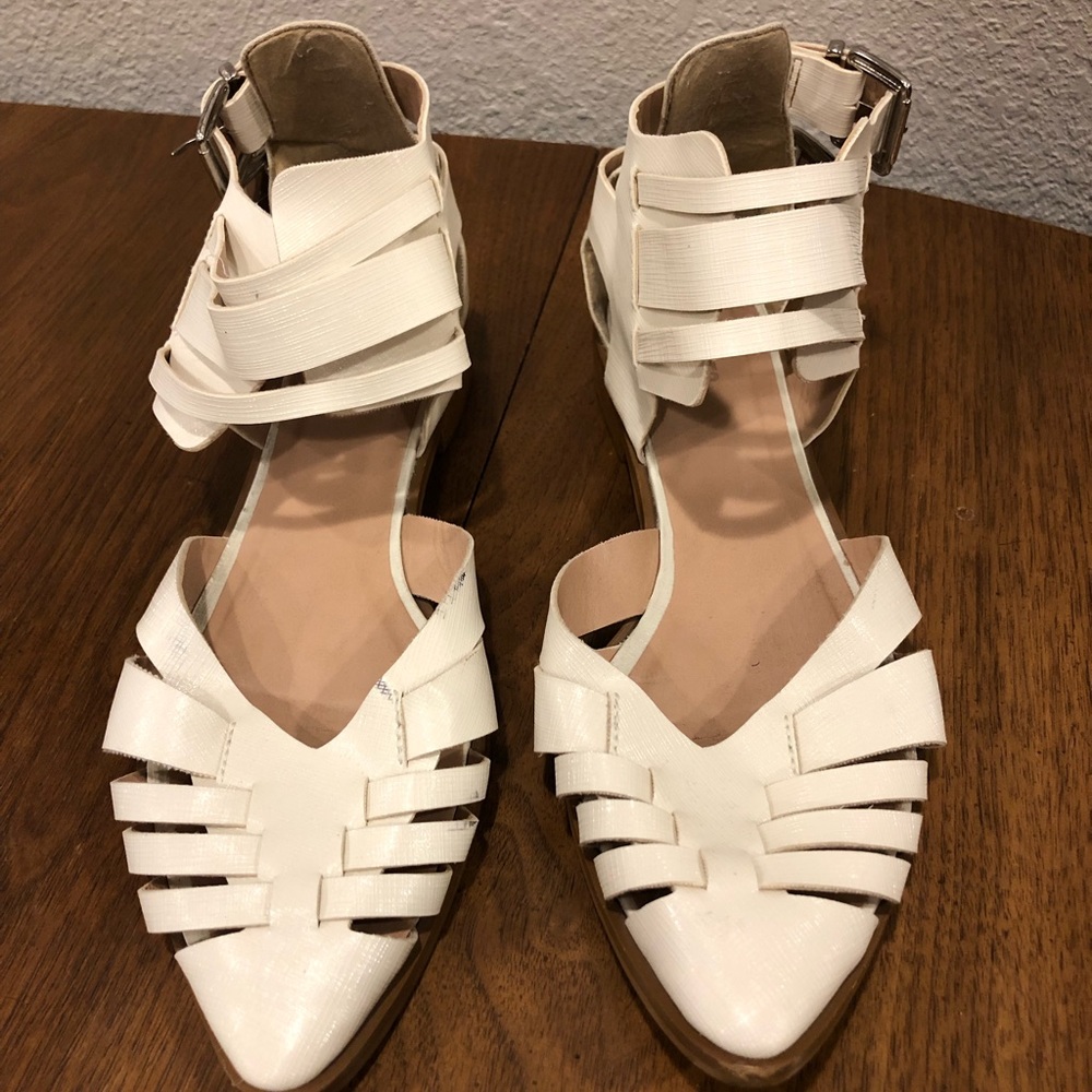 White pointy toed sandals from BRAZIL!